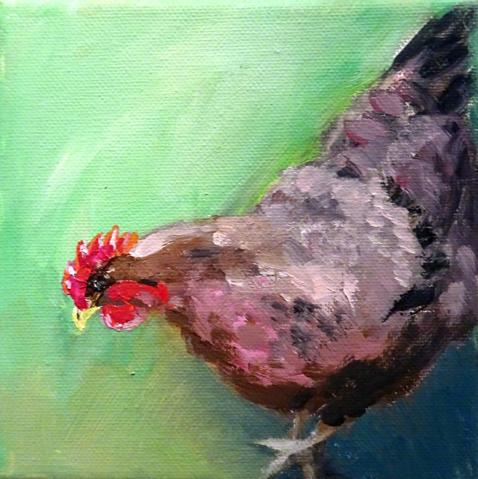 Bild von Franziska Morgner-Fanderl - Koernersuche, Öl, 15 x 15